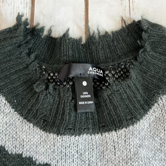 Aqua Cashmere Camo Jacquard Cashmere Sweater - Picture 3 of 11